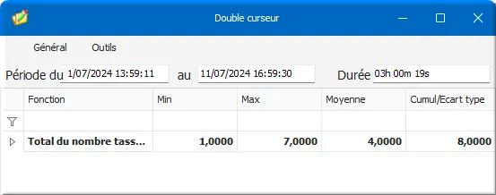 Fenêtre de calcul double axe